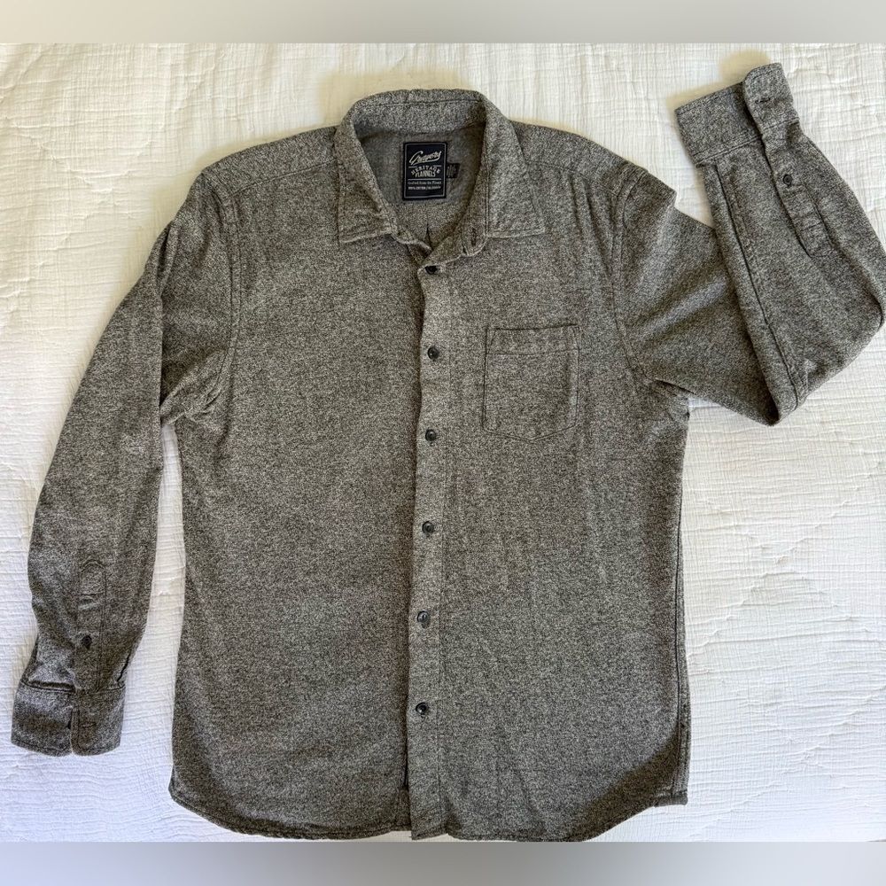 Grayers Heritage Flannel Shirt Mens Large Gray Long Sleeve 100% Cotton